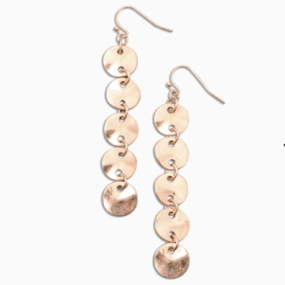 Coin Disc Link Dangle Earring - Picture 2 of 2